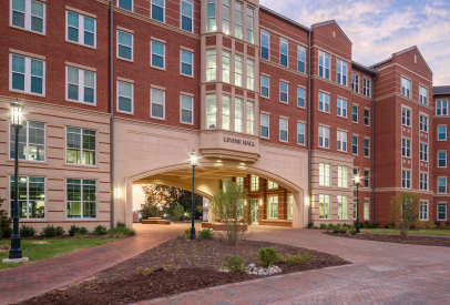 Brick on Contemporary Residence Halls Convey Tradition and Permanence Without Institutional Feel
